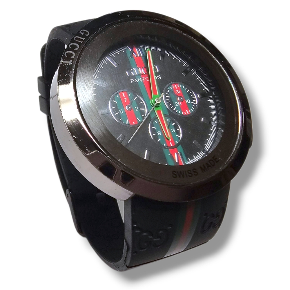 Gucci Black and Silver Chronograph Men's Watch